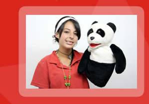 Titeres gigantes y teatrinos inflables para fiestas infantiles.